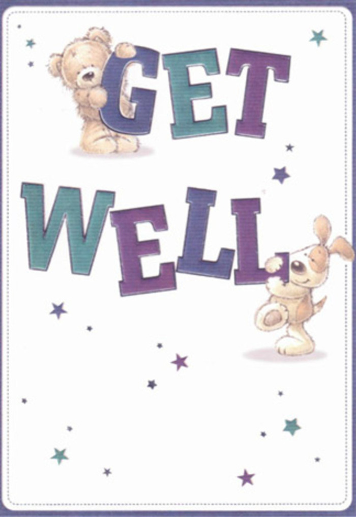 Celebrating gentle recovery, this get well card features a joyful teddy and a spirited puppy, each playing a part in lifting spirits with their antics. The bear, easily recognised by his soft golden fur and round paws, lovingly balances above the hand-painted 'GET', while the puppy, ears splayed with lively character, supports the word 'WELL'. The letterforms dazzle in jewel-toned purples and teals that pop against the creamy backdrop, reminiscent of the rich colours seen in Kingston Vale's local flower stalls. Shimmering stars, scattered throughout like well wishers' confetti, add movement and energy to the card. There's a palpable sense of texture-the bear's fur looks irresistibly fluffy, the puppy's coat evoking the comfort of a childhood companion-creating an almost huggable scene. As a florist in Kingston Vale, crafting bouquets to cheer neighbors and friends, I see the same devotion reflected in this artwork: every detail thoughtfully placed, like blooms arranged to uplift during recovery. Whether sent from Roehampton Gate or delivered to a doorstep along Kingston Hill, this card's caring design embodies heartfelt encouragement, warmth, and a dash of local spirit, making it the perfect companion to a bouquet gifted in times of healing.